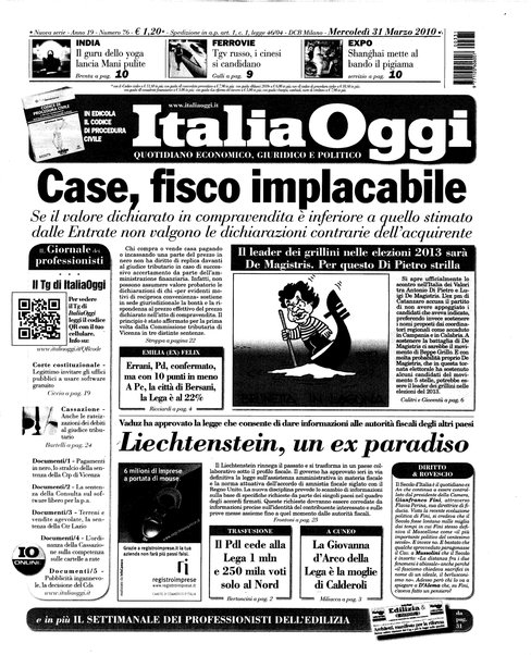 Italia oggi : quotidiano di economia finanza e politica